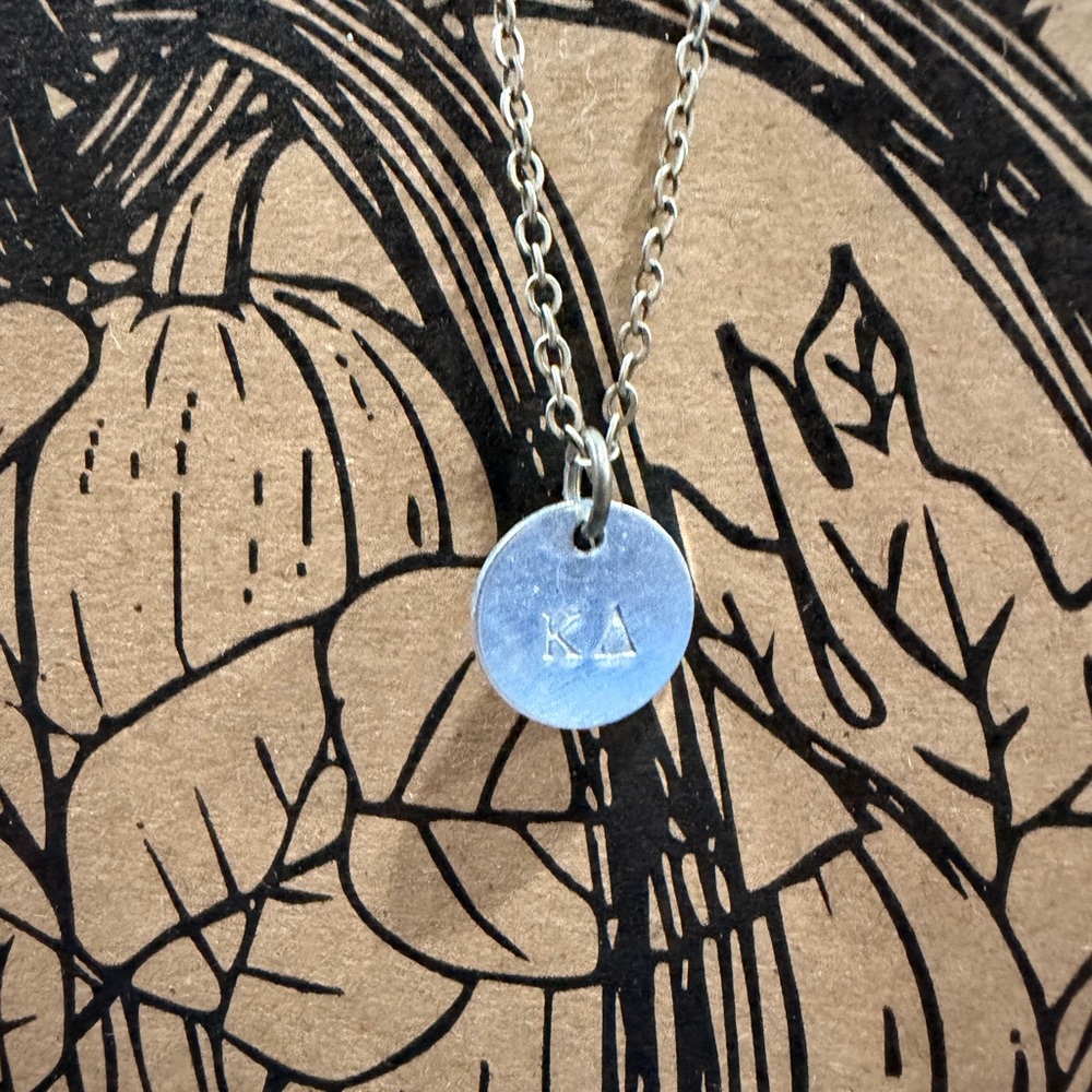 Kappa Delta Sorority Silver Pendant Necklace